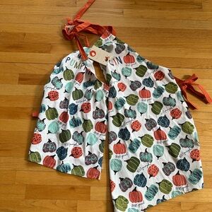 Golden Harvest 2 piece family apron set 100% cotton pumpkin design